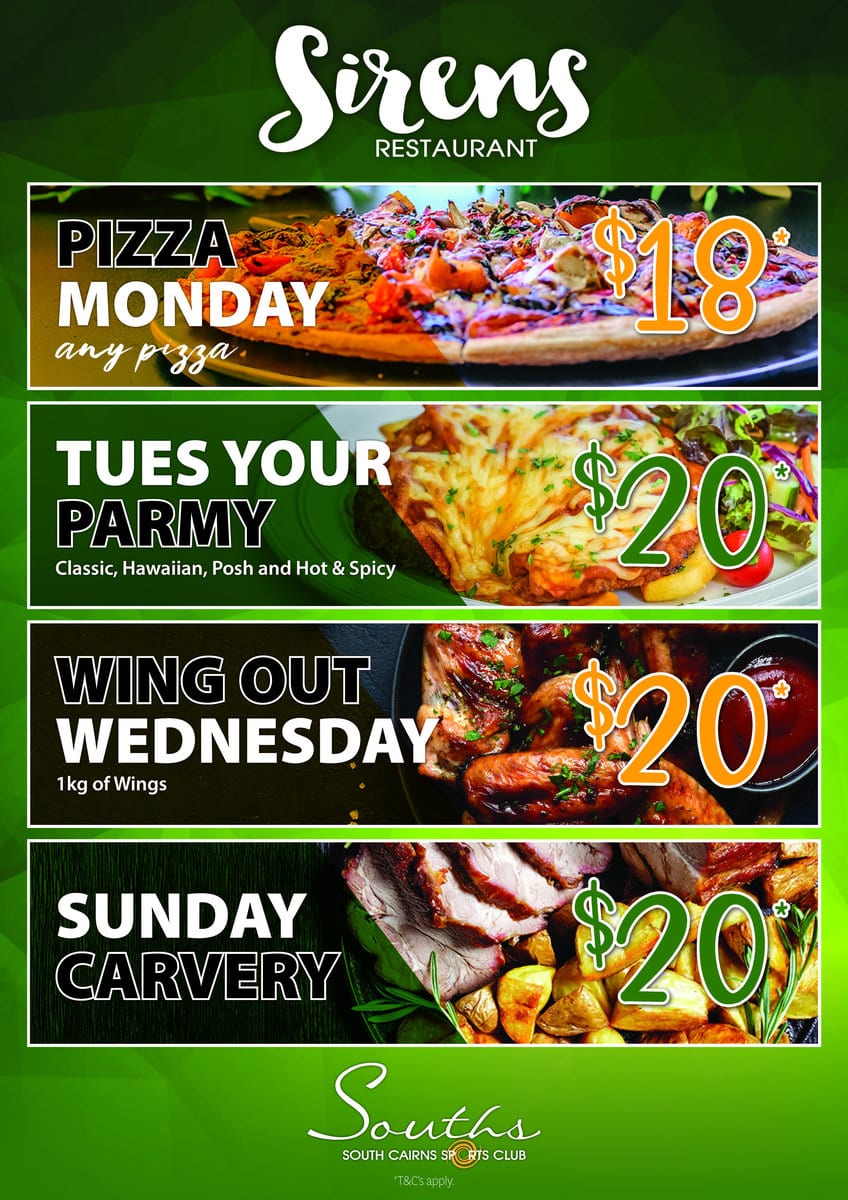 Sirens Restaurant South Cairns Sports Club